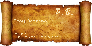 Pray Bettina névjegykártya